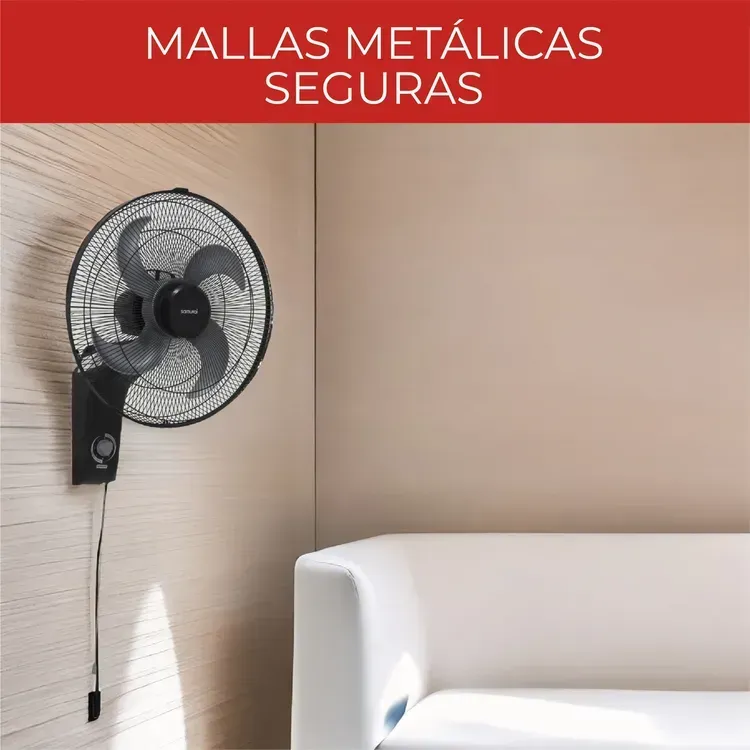 Ventilador Samurai Turbo Metallic Pared Negro