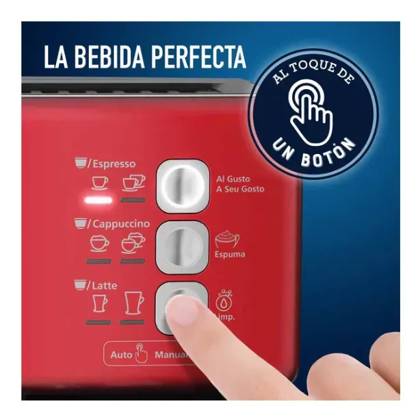 Cafetera PrimaLatte De Espresso Cappuccino Y Latte Roja Oster BVSTEM6603R