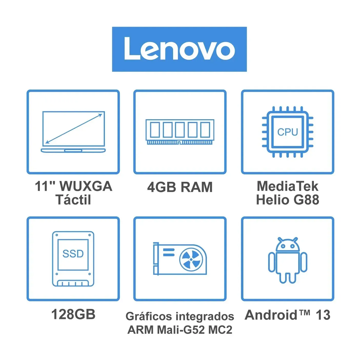 Tablet Lenovo M11 Pantalla 11 pulgadas 128 Gb 4GB Ram 