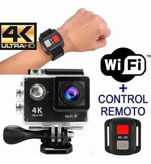 Camara 4k Deportiva Wifi Sumergible Casco Moto Con Control (Huge)