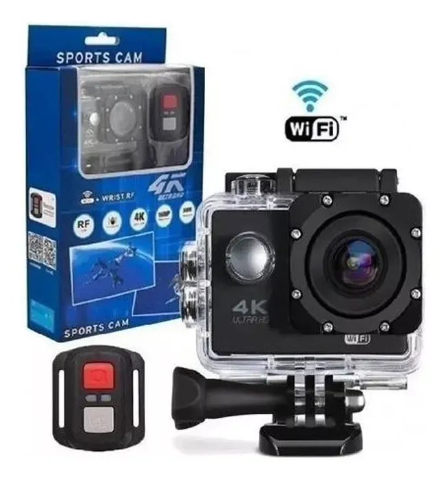 Camara 4k Deportiva Wifi Sumergible Casco Moto Con Control (Huge)