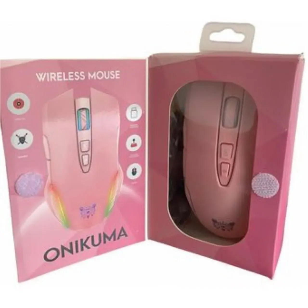 Mouse Onikuma Inalámbrico Recargable Rosa  Cw905