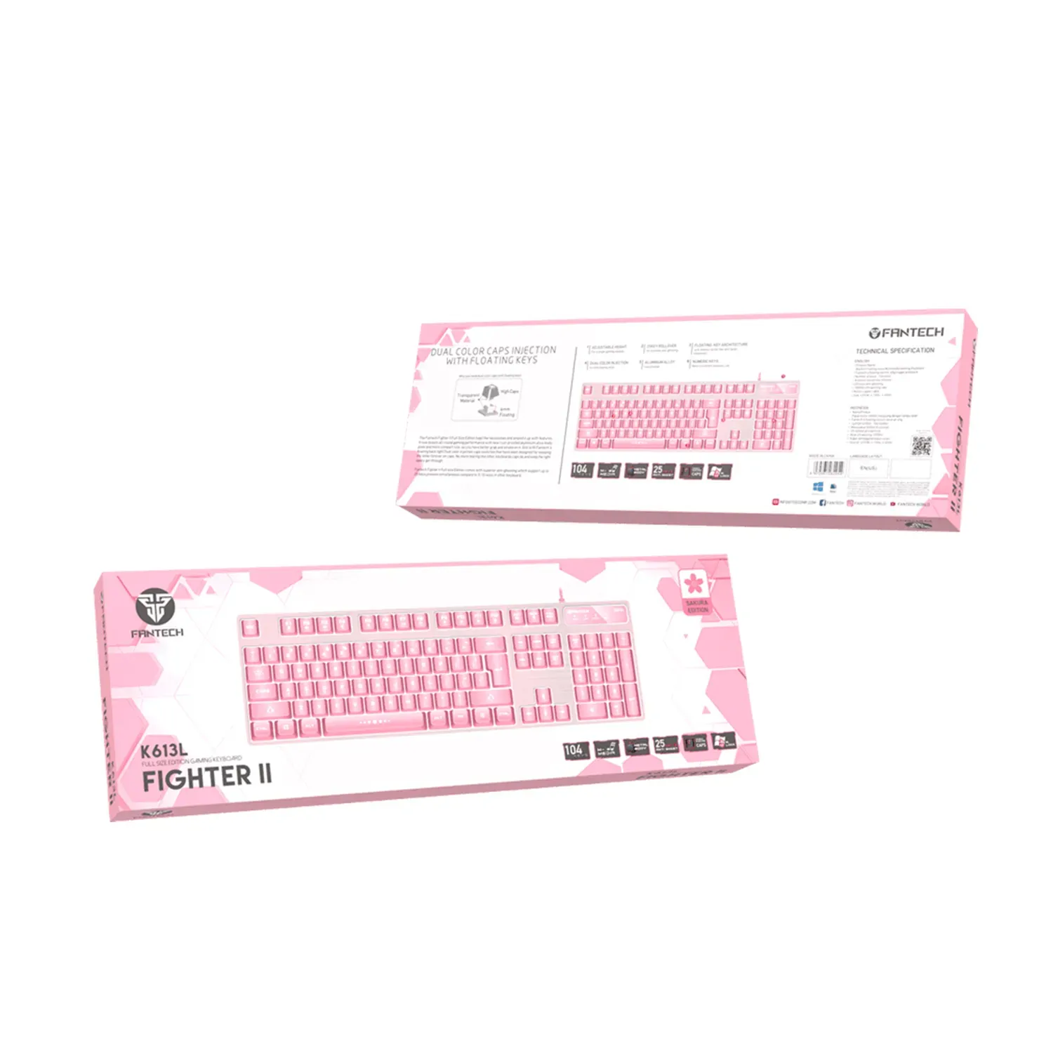 Teclado Gamer Fantech K613l Sakura Edition 