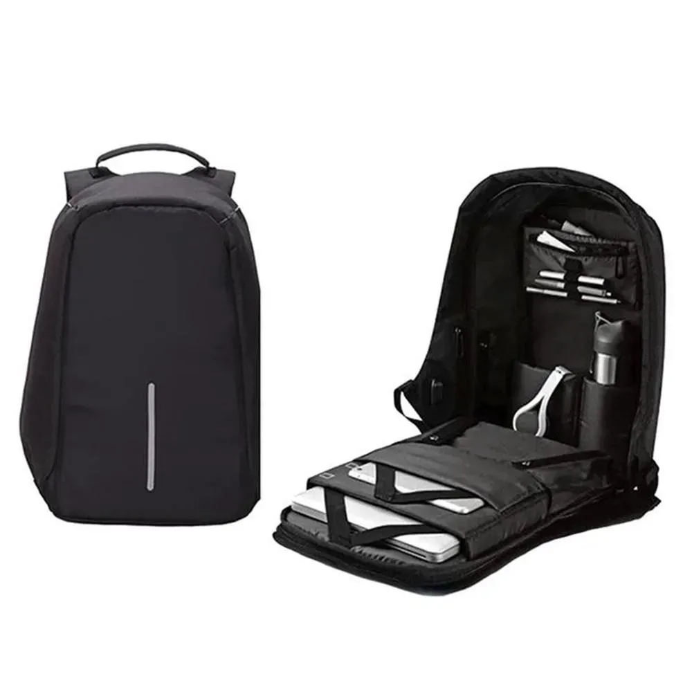 Maleta Antirrobo Morral Con Puerto Y Cable Usb Impermeable Negra