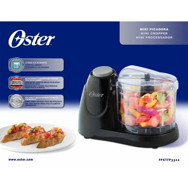 Mini picatodo Oster Tres Tazas FPSTFP3322