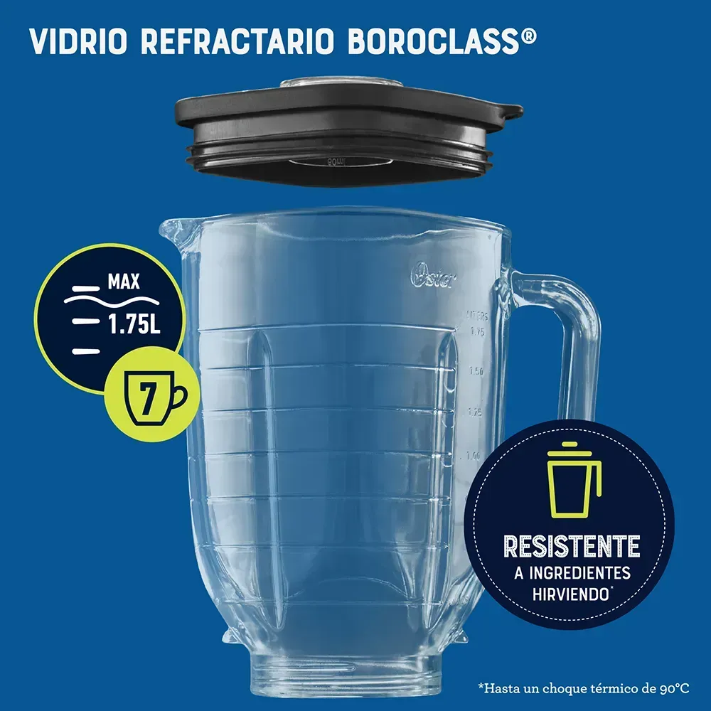 Licuadora Osterizer MAX Con Vaso De Vidrio De 1,75 L BLSTPBRGR