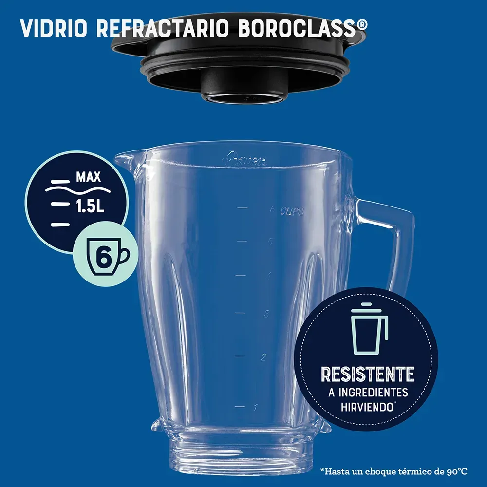 Licuadora Oster Con Tecnología Reversible Y Vaso de Vidrio BLSTPYG1309B