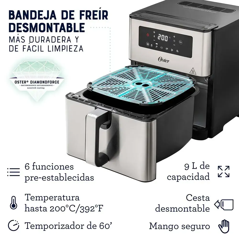 Freidora De Aire Digital Oster Con Una Capacidad De 9L CKSTAF90D