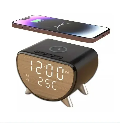 Reloj Despertador Digital Con Cargador Inalámbrico Huge 