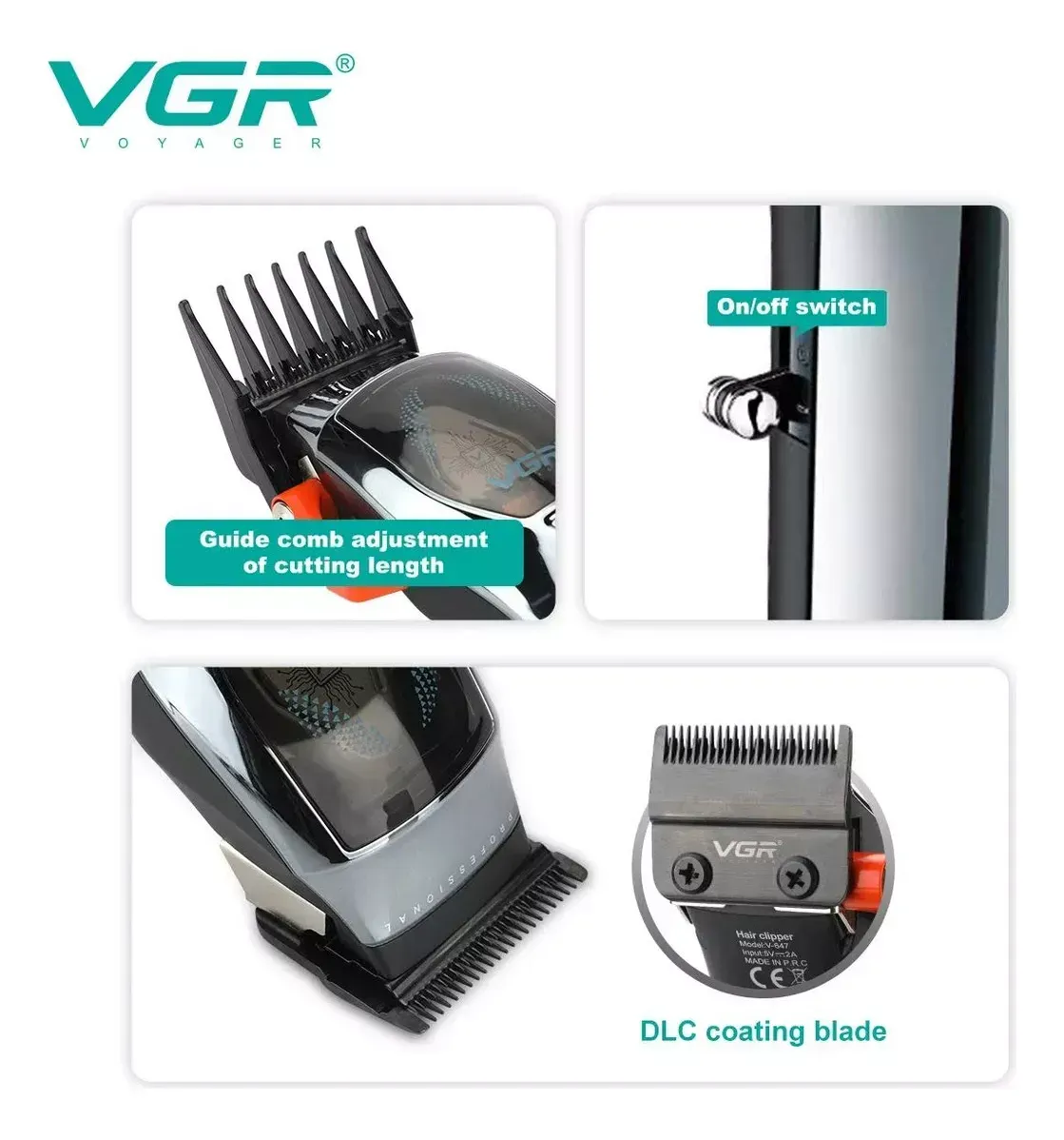 Máquina Barbería Profesional Magnético VGR V-647 