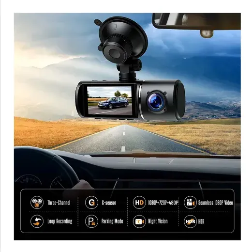 Camara Para Carro 3En1 Full HD G-Sensor Huge 