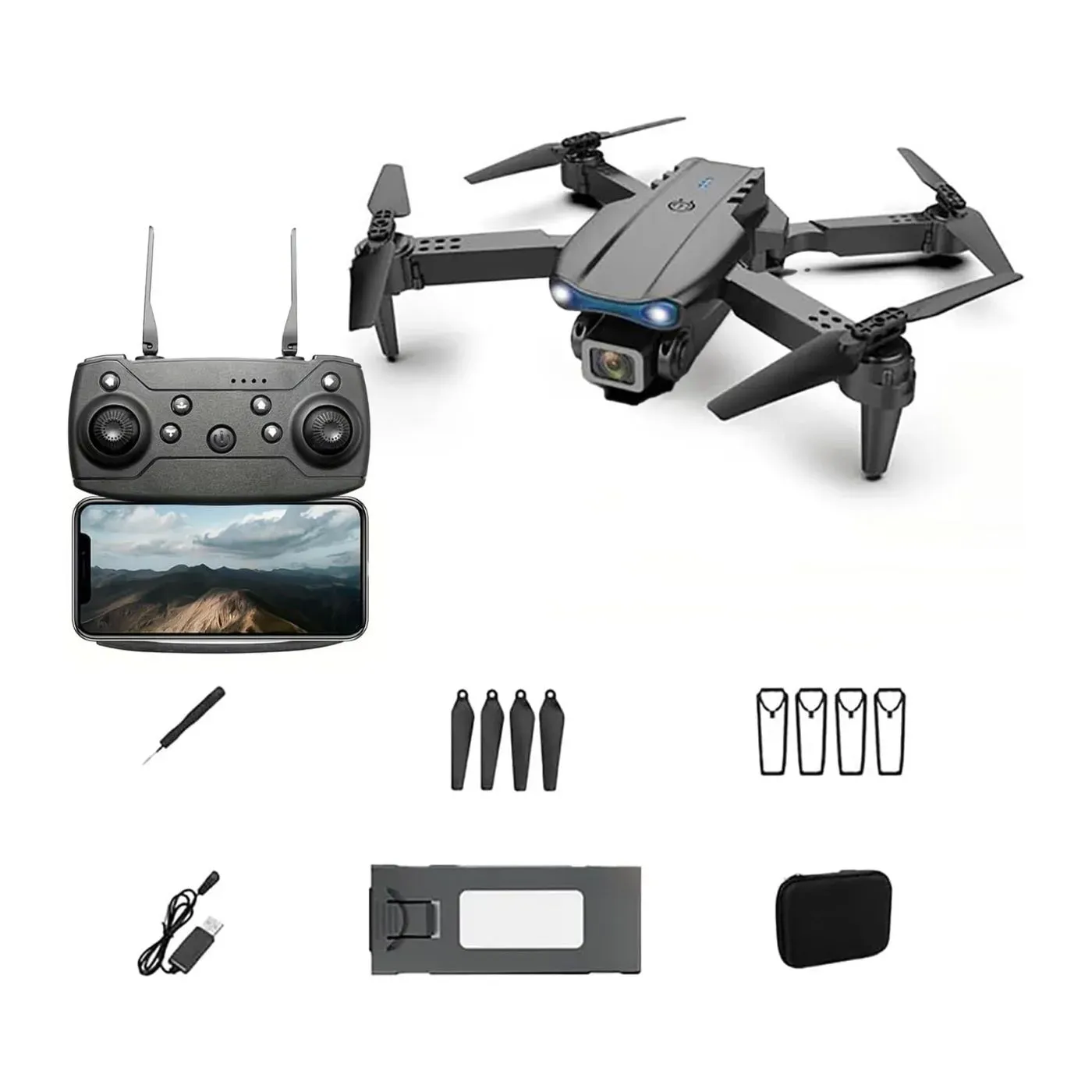 Drone Plegable Con Cámara E99 Huge