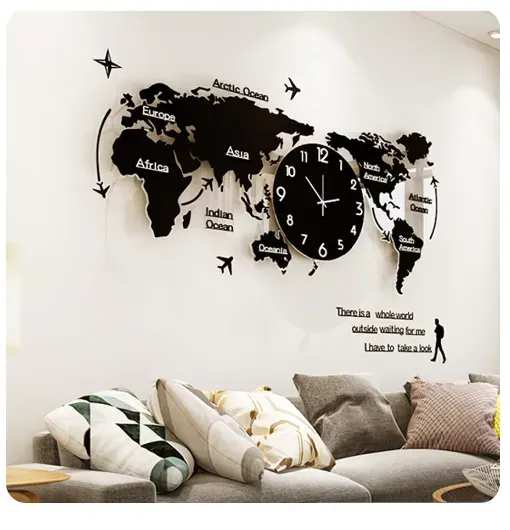 Reloj De Pared Mapa Del Mundo  ZN-B0013