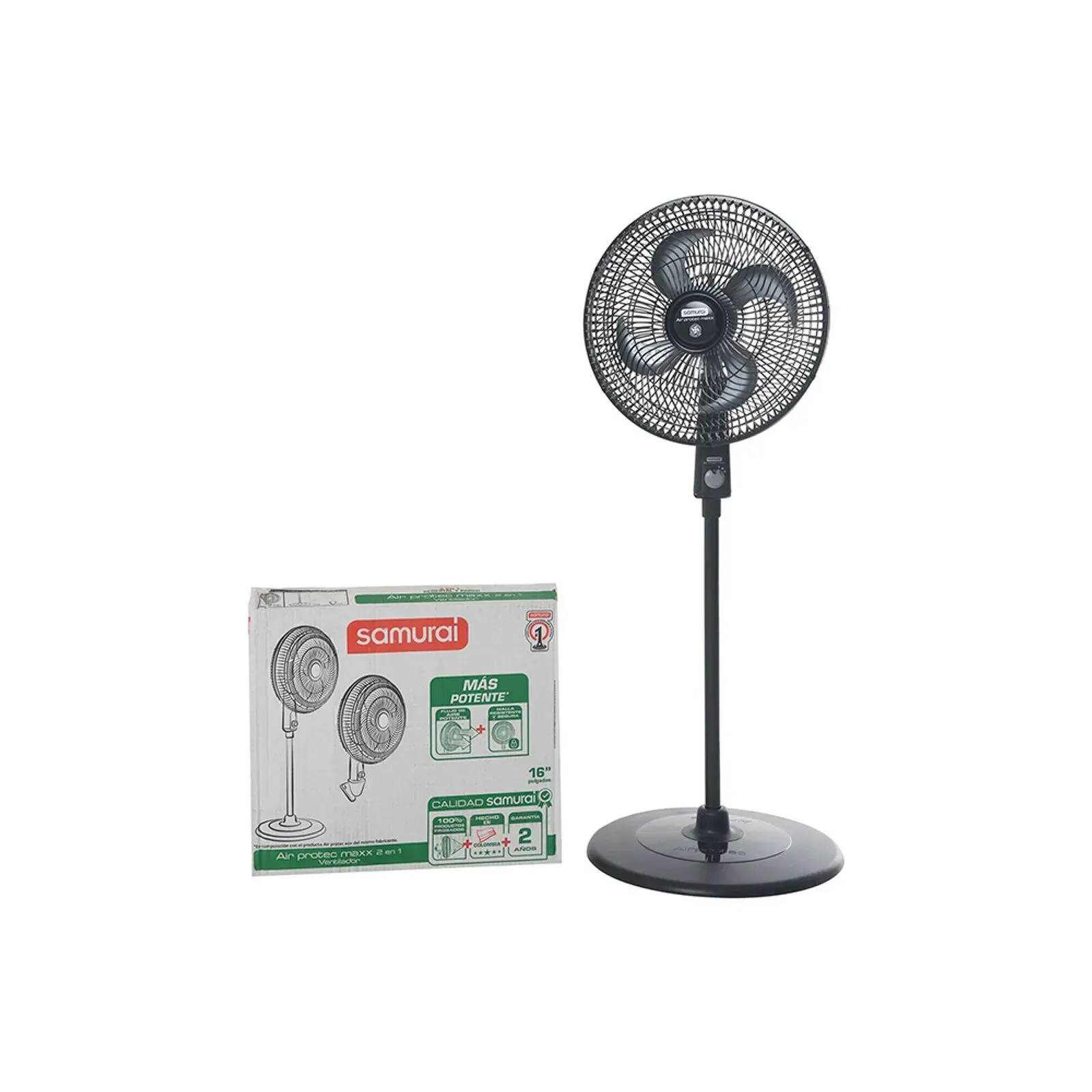 Ventilador Samurai Air Protect Maxx 2En1 Negro