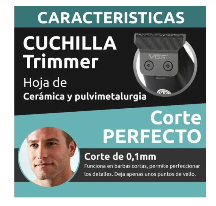 Máquina Trimmer Corta Pelo VGR V-945 