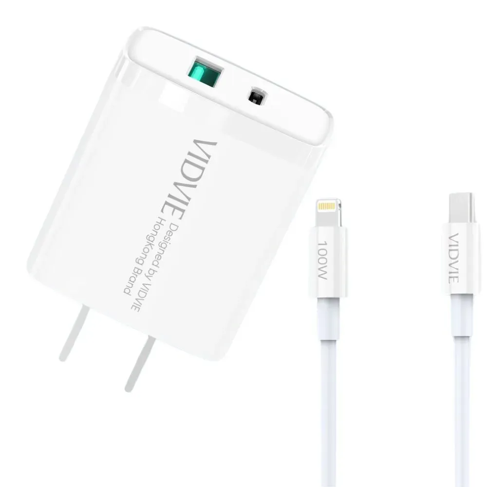 Cargador Completo Doble Entrada Tipo C a Iphone Modelo PLM343 Blanco