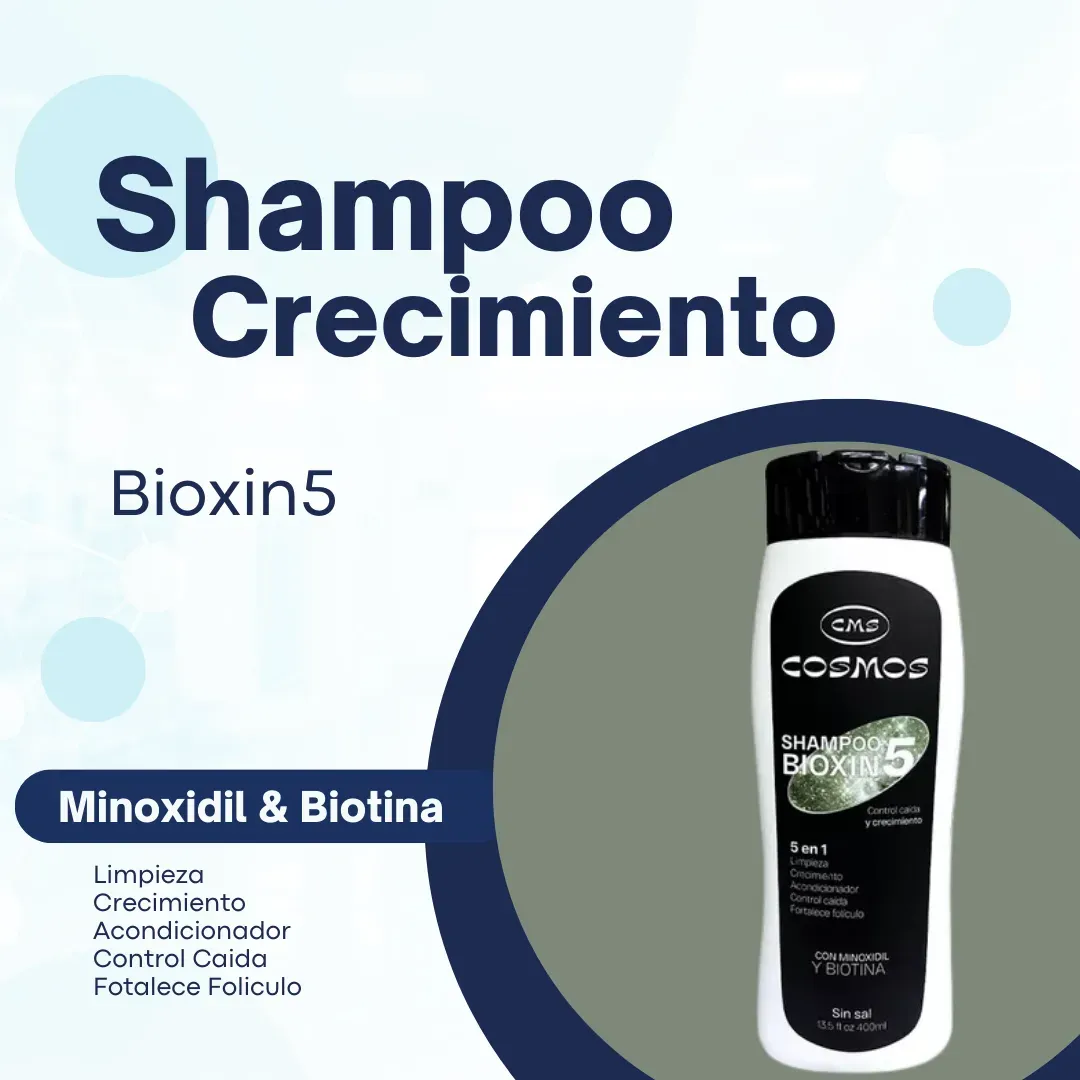 Shampoo Con Minoxidil y Biotina- Libre de Sal "Cosmos"