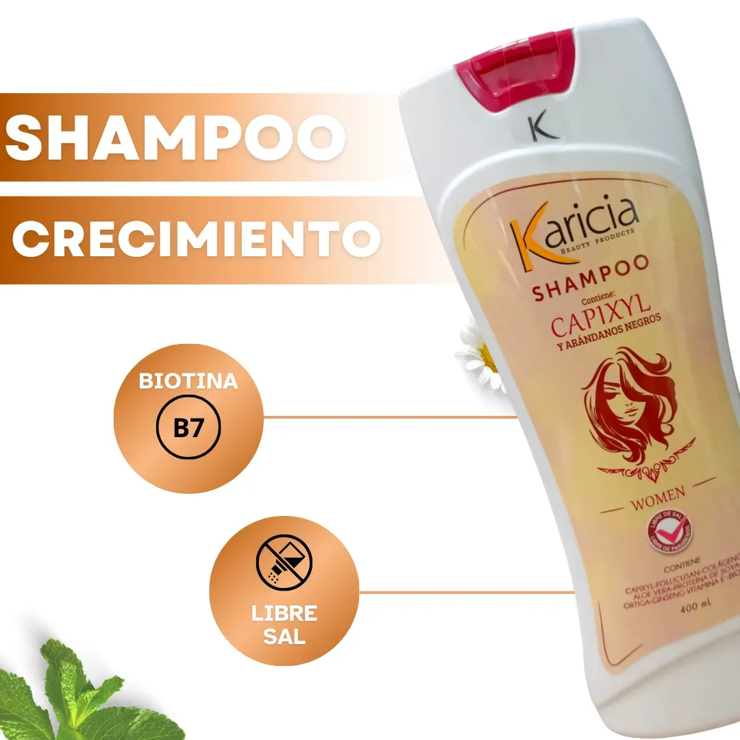 Shampoo Crecimiento y Libre de Sal Para Mujer "Karicia"