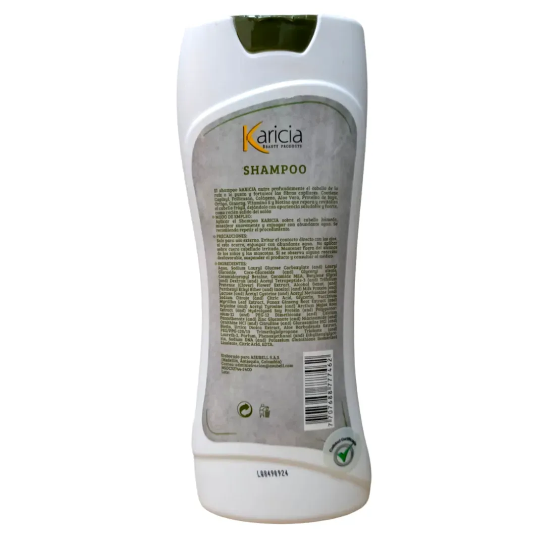 Shampoo Hombre Crecimiento y Anti Caida Capixyl y Biotina "Karicia"