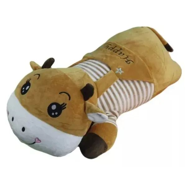 Almohada De Peluche Vaca Con Cobija Suave 