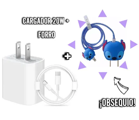 Cargador 20w + Cable + Forro De Cargador De Regalo Para Tu IPhone