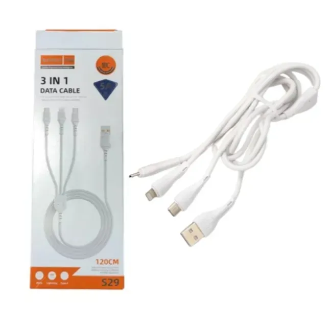 Cable 3 En 1 Para V8, TC e iPhone