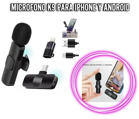 Micrófono K9, Para Iphone Y Android Con Solapa: Libertad De Movimiento Y Audio Nítido