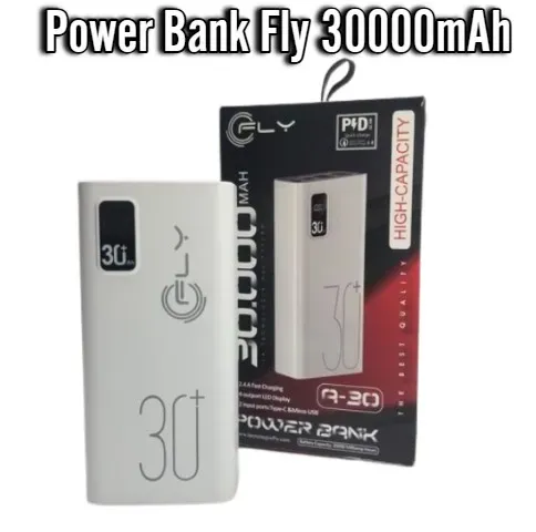 Power Bank Fly 30000mAh: Alta Capacidad, Carga Rápida, Diseño Compacto