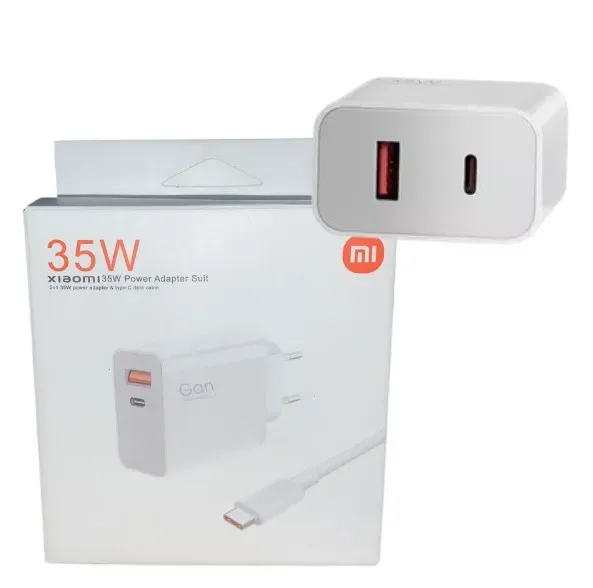 Cargador Xiaomi 35W 1.1 Power Adapter, Dos Entradas Con Cable Incluido