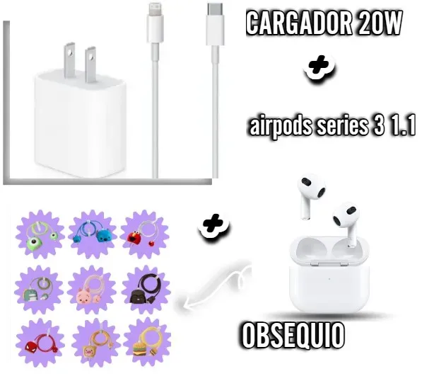 Airpods Series 3 1.1 + Cargador 20W + Funda: La Combinación Perfecta Para Un Sonido Inalámbrico Inmejorable