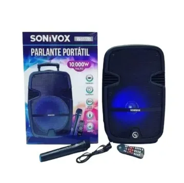 Sonivox VS-S2285: Parlante Bluetooth 12" Con Bass Potente, Luces LED Y Micrófono Inalámbrico Para Karaoke