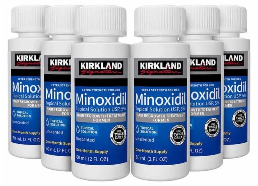 Minoxidil Kirkland - Kit Completo (Caja de 6 unidades con gotero original)