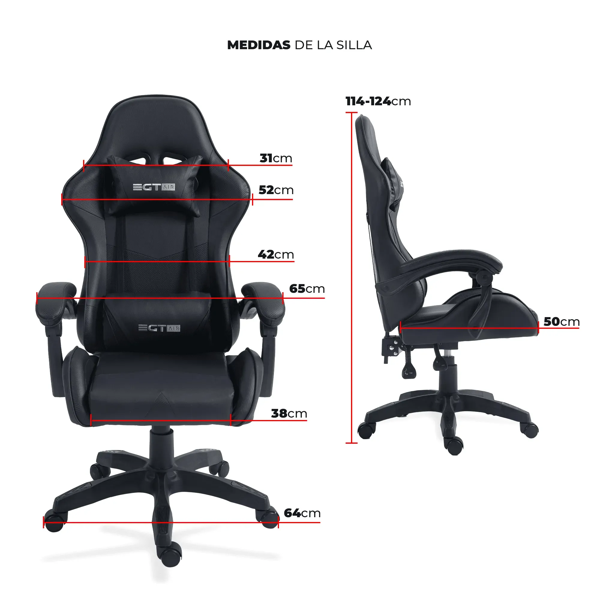 Silla Gamer Profesional EGTAIR SERIE 05 - Negro