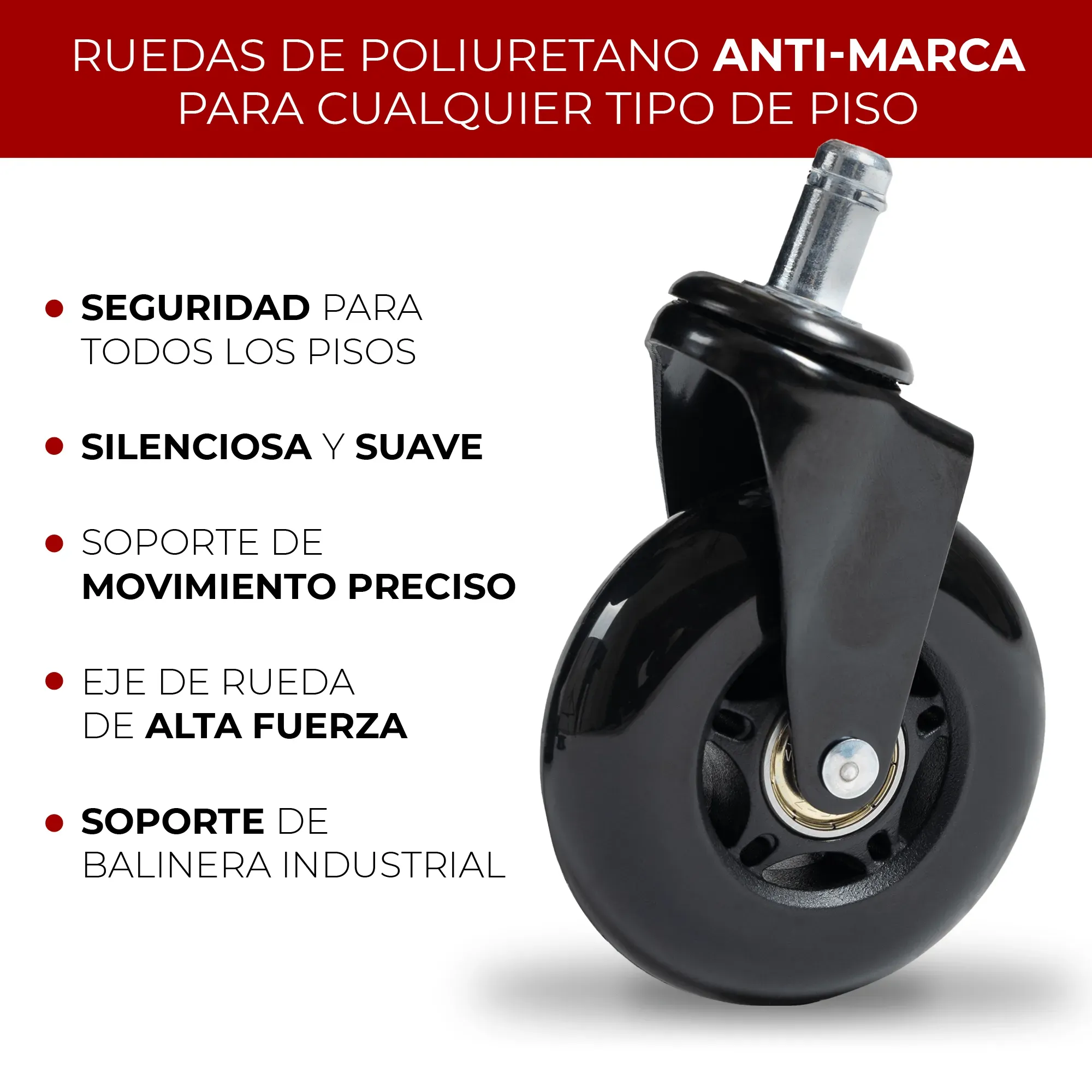 Set de ruedas anti-rasguños - EGT Rubber Wheels