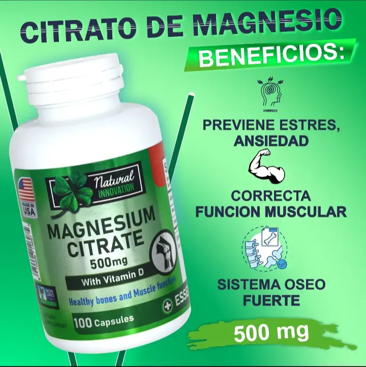 Citrato de Magnesio Americano 100 Capsulas