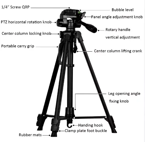 Trípode Plegable Profesional De 166 Cm Para Celular Y Cámara