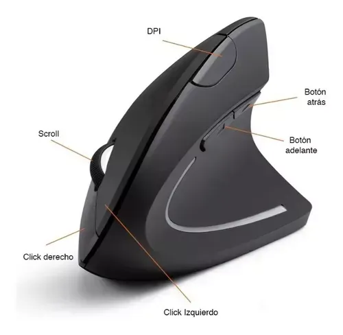 Mouse Ratón Vertical Inalámbrico 2.4g Recargable Ergonómico