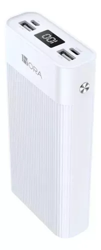 Power Bank Gar 117 Batería Portátil 20000mah 2.1a Carga Rápida 1hora Color Blanca