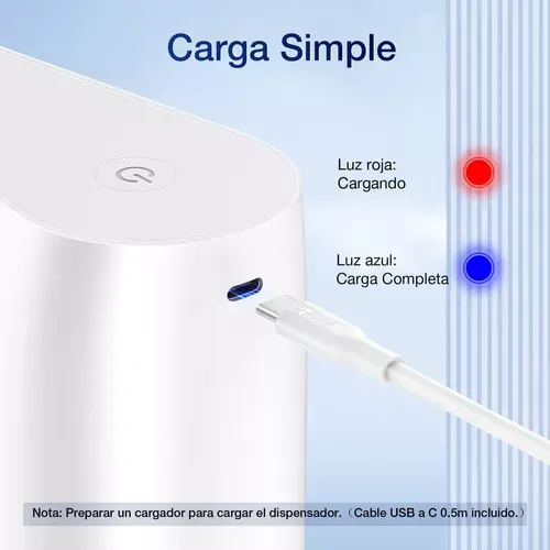 Dispensador De Agua Potable Eléctrico, Bomba De Agua Portátil Recarga Tico C 1hora Color Blanco