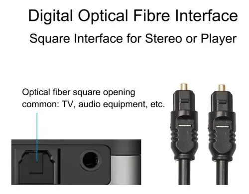 Cable Óptico Audio Digital Fibra 1 Metro Smart Tv Equipo