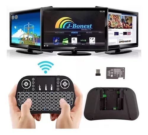 Mini Teclado Keyboard Led Para Tv Box Smart Tv Color Del Teclado Negro