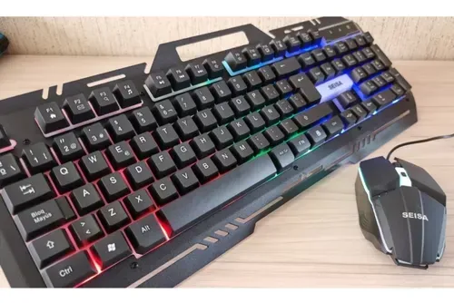 Combo Teclado DN-K77 + Mouse Seisa Led Rgb Gaming Usb 