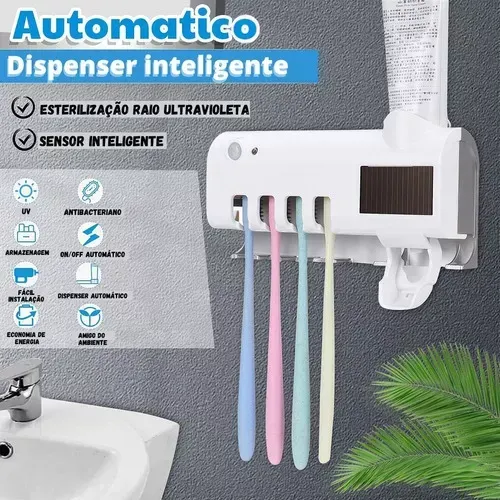 Soporte para cepillos de dientes con esterilizador UV