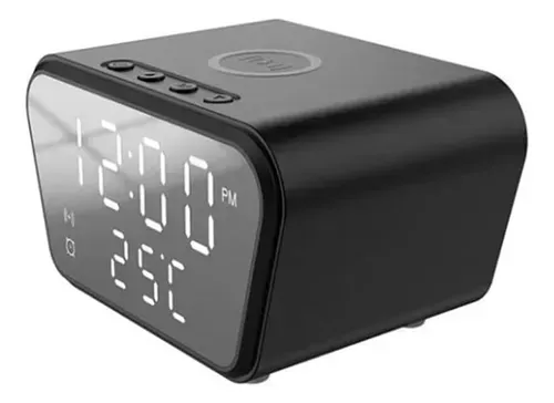  Reloj Digital Cargador Rápido Inalámbrico Alarma Temperatura