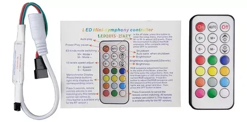 Controladora Pixel Led Rgb Rf Led 2811 2812 5-24v 2048 Pixel