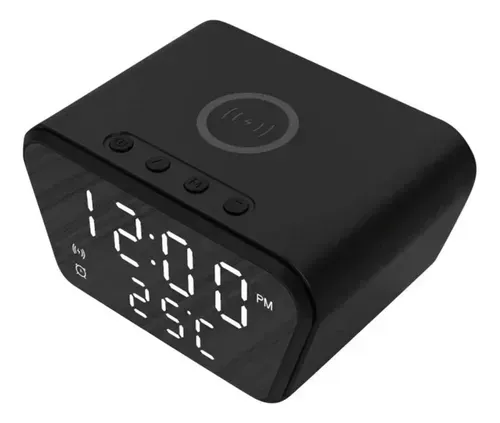  Reloj Digital Cargador Rápido Inalámbrico Alarma Temperatura