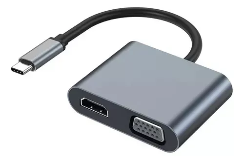 Adaptador Usb C Hub 4 En 1 Hdmi 4k  Vga  Tipo C  Usb 3.0