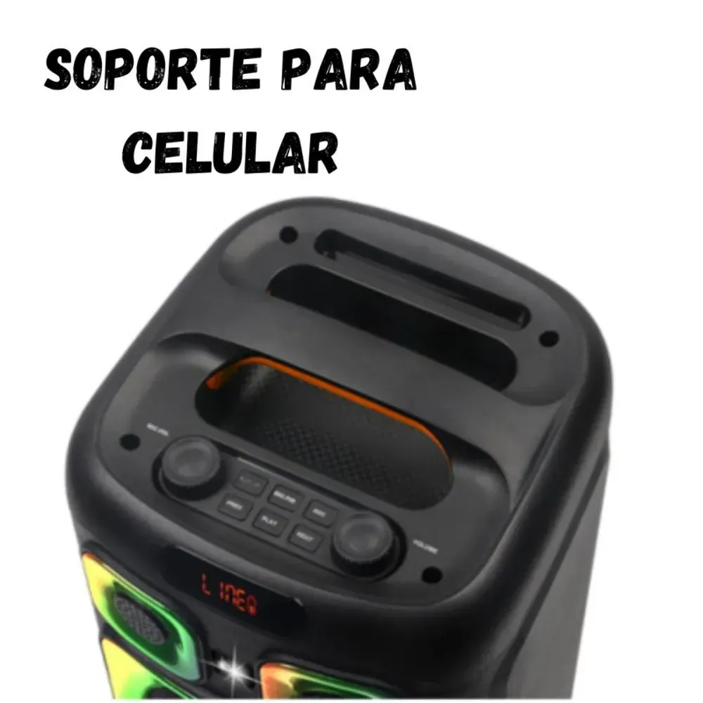 Parlante Portátil Bluetooth Doble Bocina Luz Led