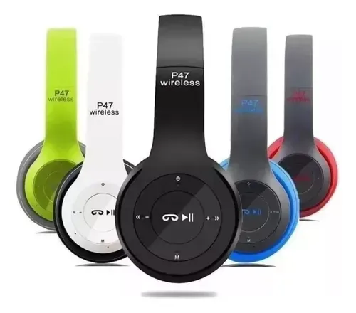 Auriculares Bluetooth Inalámbricos P47 Manos Libres Color Celeste Seisa