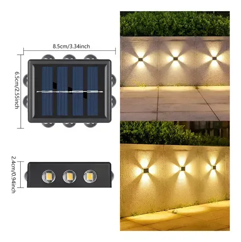 Luz Led Para Pared / Jardín Con Panel Solar 